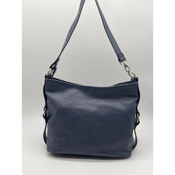 INC INTERNATIONAL CONCEPTS Riverton faux-leather medium hobo shoulder bag -Navy - Picture 6 of 7